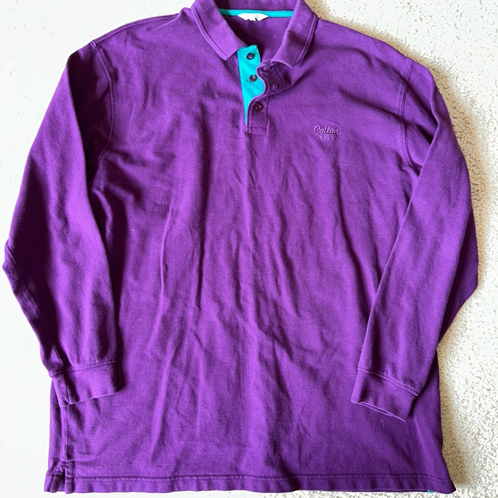 Purple Long Sleeve Polo Shirt